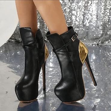 suknja sa slicem napred: Ženske gležnjače sa platformom i visokom štiklom. Odgovara broju 41 — 9