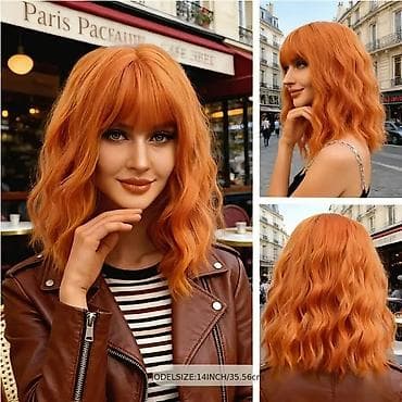 piling za telo: Ova narandžasta, talasasta perika srednje dužine, sa šiškama, nudi — 5