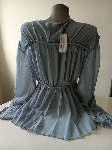 pull and bear sandale: Lagani šifon kimono/top, boja: puderasto plava (svetloplava). - — 2