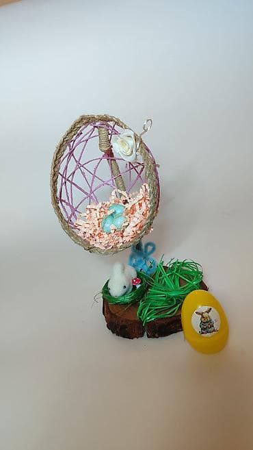 uskršnje slike: Uskršnja dekoracija – ručni rad - Dekorativna kompozicija na drvenoj — 1