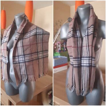 Venčanice i aksesoari: Šal sa kariranim dezenom - Dimenzije: 130 x 30 cm (naznačeno na — 2