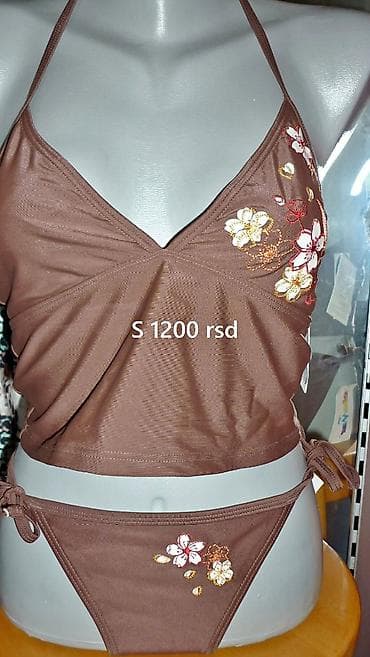 braon salonke: Ženski dvodelni kupaći kostim – tankini set - Boja: čokoladno braon - — 2