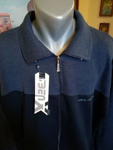 minđuše sa biserima: Sweatshirt, 5XL (EU 62), color - Blue, With a hood — 2