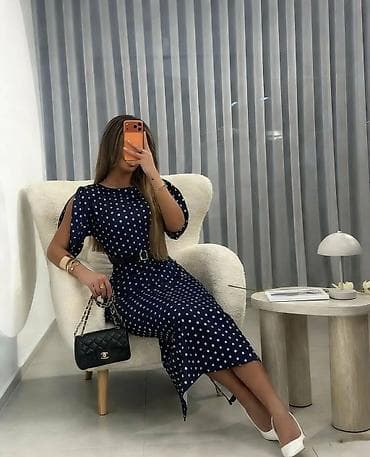 mango haljina: Ženska midi haljina na tufne + kaiš - Kroj: ravna silueta do sredine — 7