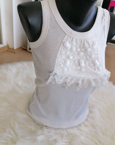 top ispod sakoa: S (EU 36), Cotton, Single-colored, color - White — 1