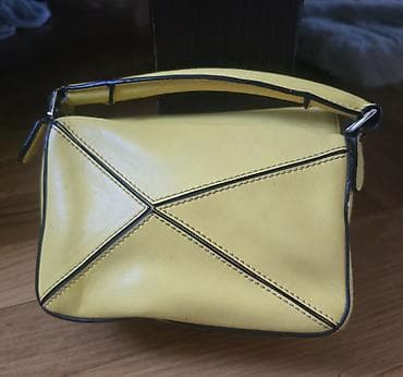 catwalk torbe: LOEWE mini puzzle satchel žuta torba. Nosi se u ruci, vintage model — 3