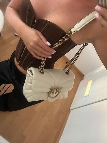 pinko obuca: Pinko torba – - Boja: krem/ivory - Materijal: mekana napa koža sa — 6