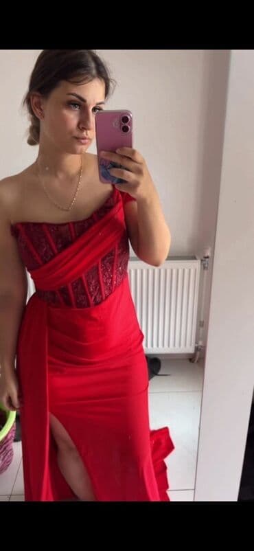 kratke majice i šortsevi za fitnes: Zara M (EU 38), bоја - Crvena, Večernji, maturski, Top (bez rukava) — 1