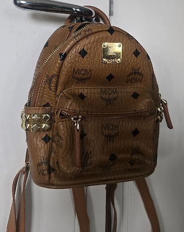 MCM mini stark ranac konjak braon boje sa monogram printom -