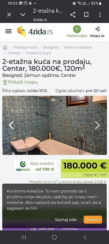 petrovac na mlavi nekretnine: Dvoetažna kuća, 120 m², Beograd – Zemun, Centar - Raspored: dve etaže — 9