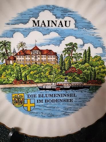 cediljka za caj: Tanjir za zid Klajber porcelan Bavarija rucni rad sa 22- om pozlatom — 3