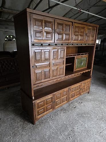 polica: Masivna drvena vitrina/sekretar u klasičnom stilu - Materijal: puno — 6