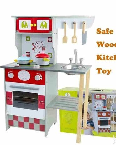 Decija drvena kuhinja Drvena kuhinja za decu Pravo drvo 14000din
