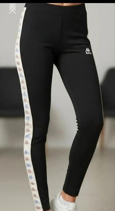 pull and bear pantalone zenske: Ženske Kappa trenerke/helanke – crne - Kroj: uski, visokog struka — 1