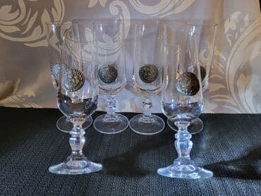 swarovski kristal cena: Case kristalno staklo za vino Zinnmunsen Nemacka iz 70,80ih. Case za — 2