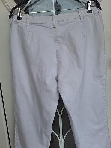 maslinaste pantalone: Bele pantalone – Malva, veličina XL - Model: klasičan kroj sa pet — 5