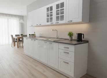 Kuhinja od medijapana (kocka) duzine 2m gornjih i donjih delova sa