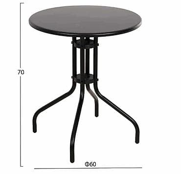 sofe za terasu: Okrugli baštenski/stolni sto – metal, prečnik 60 cm - Dimenzije — 3