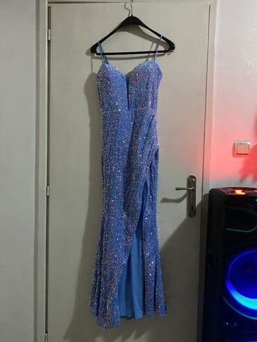 Bershka S, color - Light blue, Evening, With the straps — 4