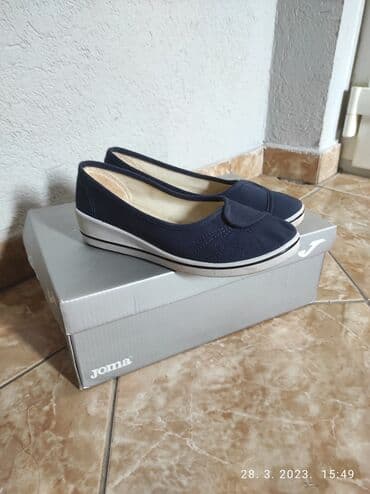 Ženska obuća: Espadrile teget. D.u.g.22cm,visina potpetice 4cm.odlicno stanje — 4