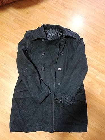 nike tech fleece m: Muški crni kaput – klasičan dvoredni kroj - Boja: crna - Stil — 1