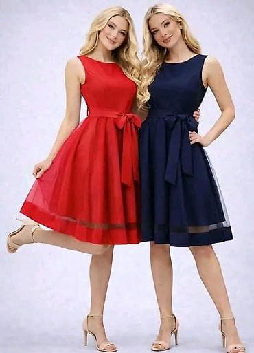 stvari za devojke: Elegantna A-linija haljina bez rukava, dužine do kolena, sa satenskom — 2