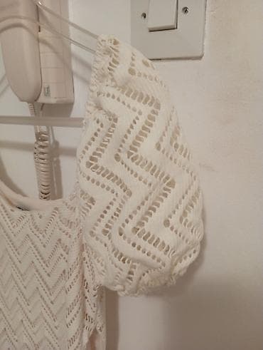 haljine u pepcu: Krem haljina od čipke sa postavom, veličina M. - Midi dužina, blagi — 6
