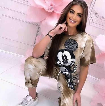 unit sport trenerke cena: Komplet siroka majica i donji deo trenerka sa Mickey motivom.Oversized — 1