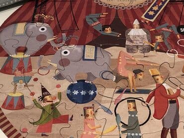 dva i po muškarca sa prevodom: Original ROUND PUZZLE Igra koja decu uci strpljenju, edukativna — 7