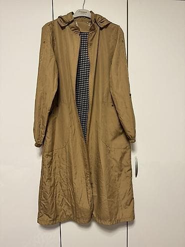 Dresses: Ženski dugi lagani mantil/parka u boji peska. - Kroj: ravna silueta — 1