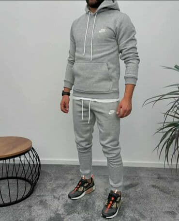 Trousers: Set, Nike, color - Blue, Cotton — 4