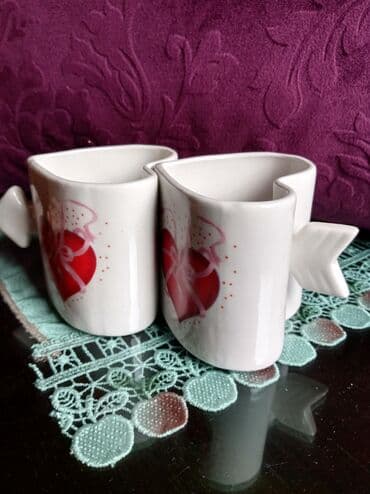 sinsay solje: Solje nove za dvoje,porcelan. vis. 8,5. precnik otvora. 9cm — 3