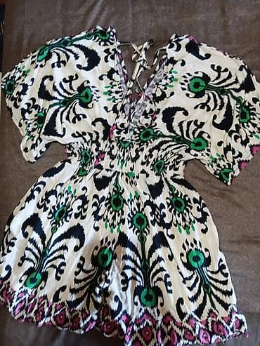 p. s snizenje: Lagana letnji kombinezon s/m sa bogatim ikat printom - Kroj: široke — 3
