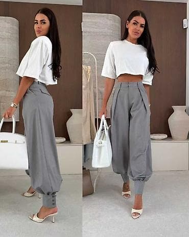 Lične stvari: Ženske elegantne pantalone sa dubokim strukom i širokim nogavicama — 1