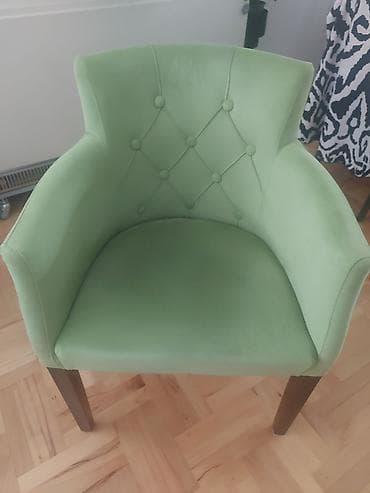 Tapacirana fotelja – pastelno zelena - Elegantna klub/fotelja sa — 4