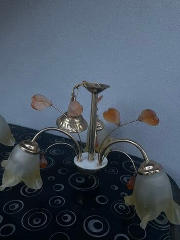 retro luster: Dekorativni set rasvete – viseći lusteri sa staklenim zvonastim — 6