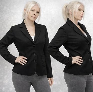 Ženska crna blejzer jakna - Kroj: strukiran, klasični blejzer kroj sa