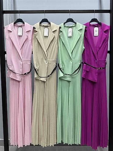 boho suknje: ✨Elegantna ženska midi haljina bez rukava sa rever kragnom i — 5