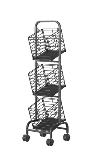 polica na točkiće: Metalna pokretna kolica sa korpama, sa tri nivoa na točkovima! Na dve — 4