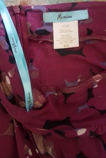 lidl haljine 2024: Guess S (EU 36), color - Burgundy, Short sleeves — 1