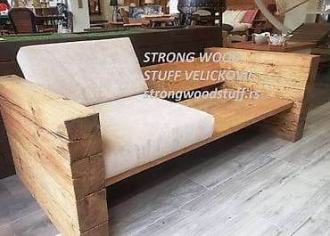 Stilski nameštaj: Fotelja od RUSTIČNE grede Jele, tretirana prirodnim uljem. Za — 6