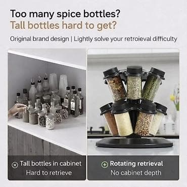 Rotacioni stalak za začine sa 12 bočica Unesite red, preglednost i — 2