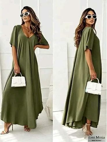 max mara naocare: Maxi haljina sa V‑izrezom oversize. - Duga, lepršava silueta sa — 4
