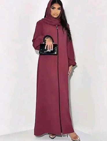 dm ešarpe: Duga abaja sa rajsferšlusom sprijeda i odgovarajućim šalom. - Kroj — 1