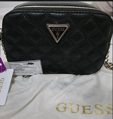 ženska torba: Guess torbica preko ramena – crna, prošivena - Model: Guess U.S.A. sa — 1