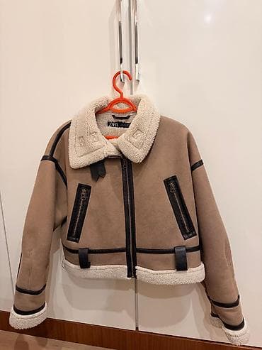 ZARA kratka aviator jakna sa veštačkim krznom (shearling stil) -