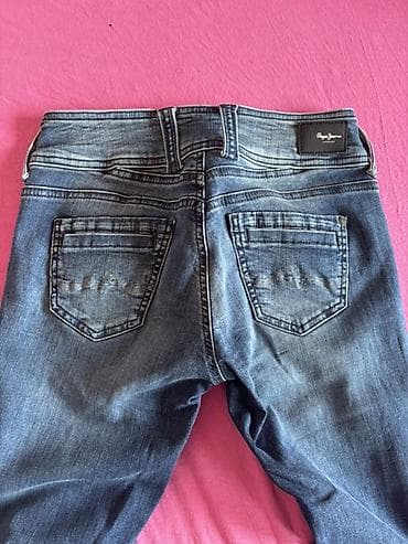 Rolke: Pepe Jeans ženske farmerke – klasičan tamnoplavi denim sa svetlijim — 3