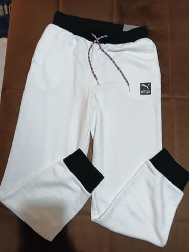 Sweatpants, M, Puma, color - White, Cotton — 1