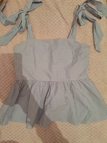 tunika boho style: H&M, M (EU 38), Stripes, color - Light blue — 2