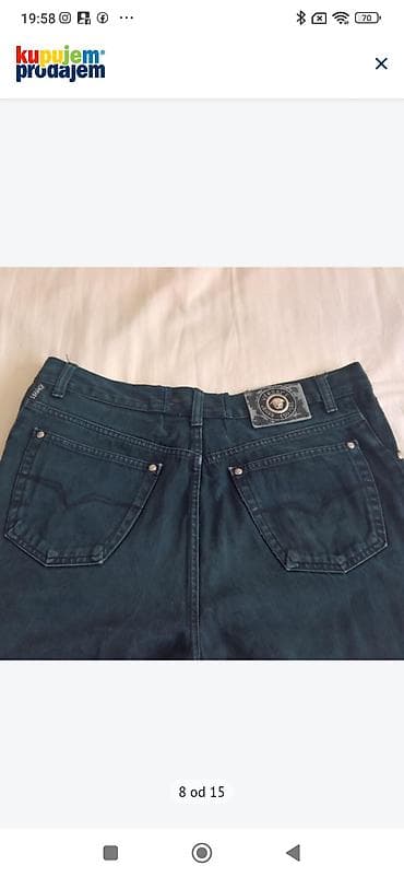odeća za punije muškarce: Farmerke, Versace, bоја - Tamnoplava — 6